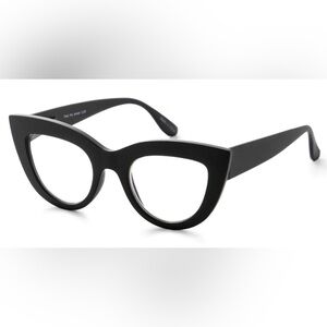 OPTIMUM OPTICAL 2.25 BLUE LIGHT READERS Matte Black Cat-Eye Women Frames